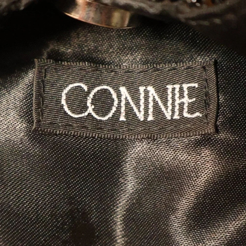 Connie Chainmail Metal Mesh Hobo Bag Vintage Y2K Womens Black Glam Evening Disco